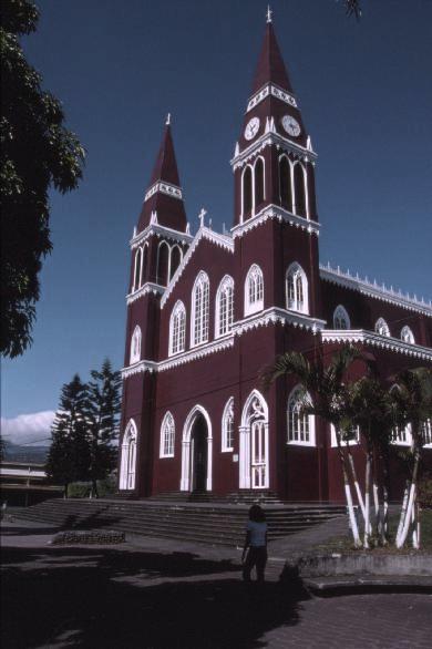 The church of Grecia, covered with red metal plates